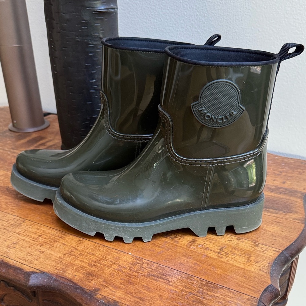 Moncler Olive Green Ankle Boots